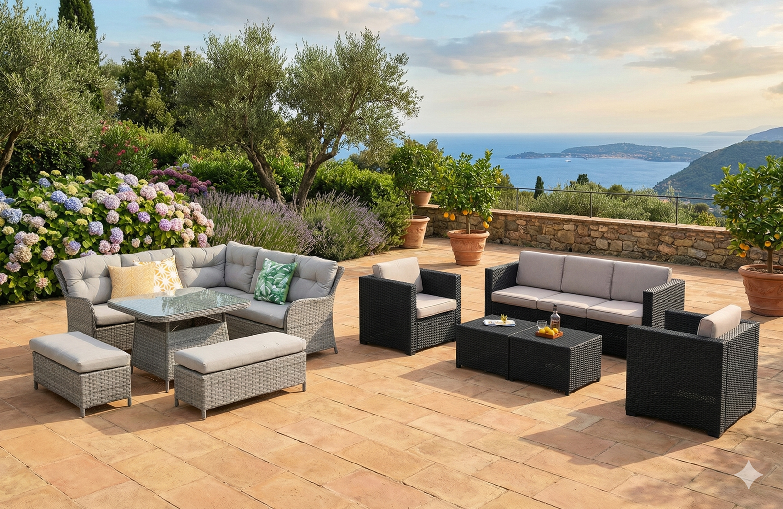 Premium outdoor patio furniture showcase