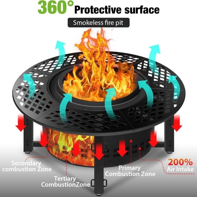 Seasonal outdoor fire pit growth