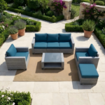 Weather-resistant outdoor furniture featuring materials designed for extreme climate conditions.