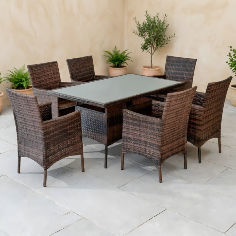 Environmentally friendly outdoor furniture made from recycled high-density poly-lumber.