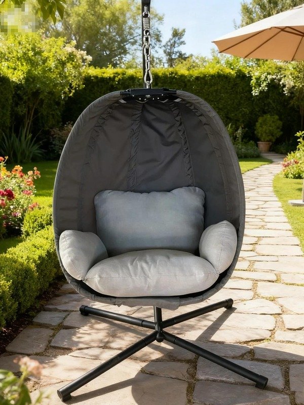 hanging egg chair wholesale natural rattan look brown tone