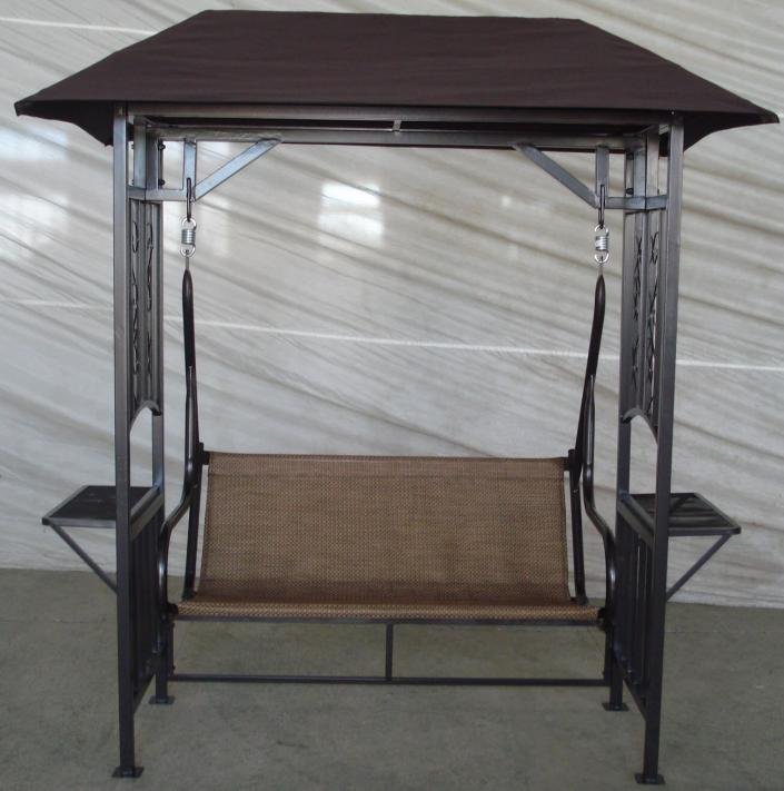 Swing gazebo HL-CS-14001 wholesale manufacturer with built-in swing bench outdoor