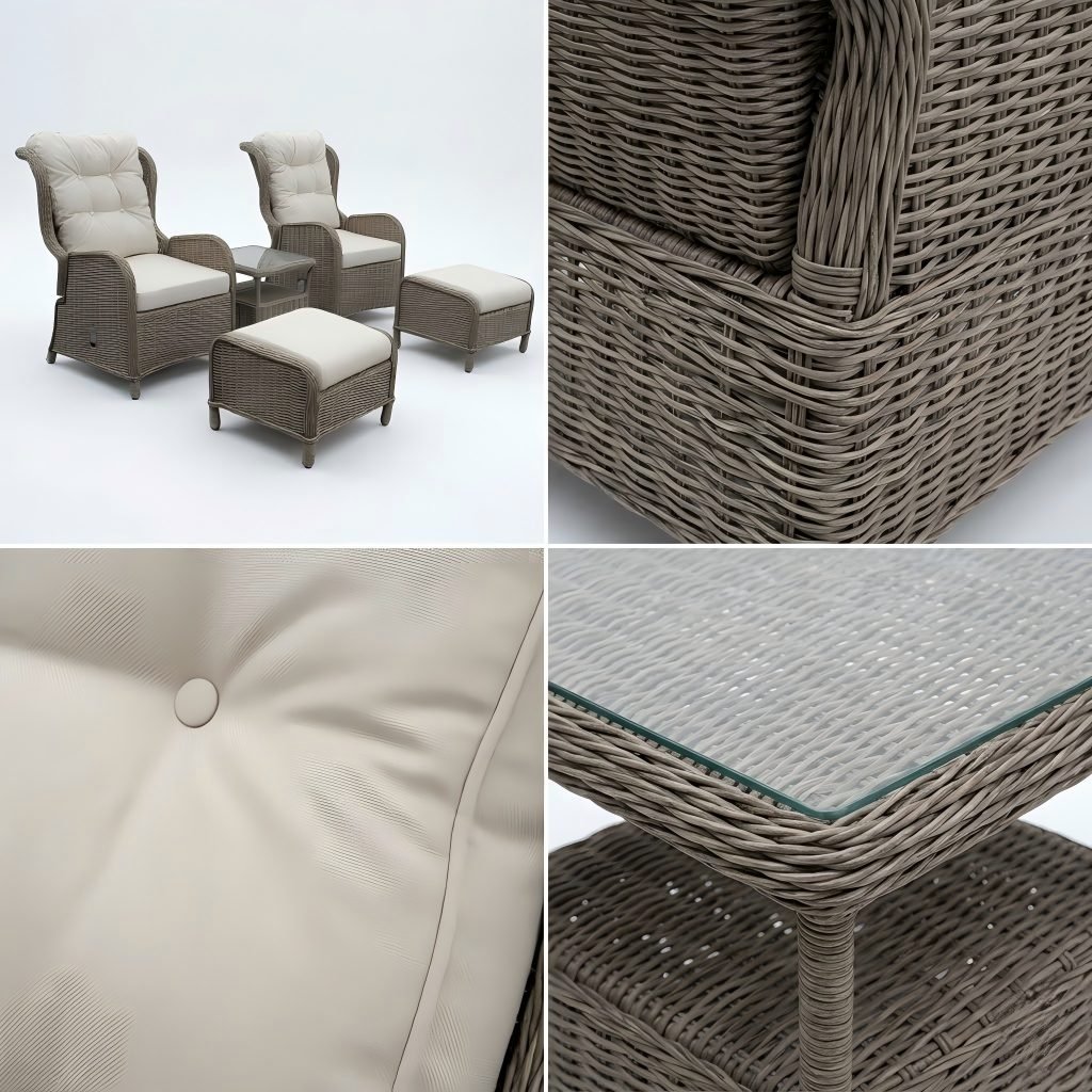 commercial garden sofa cushion and finish sample